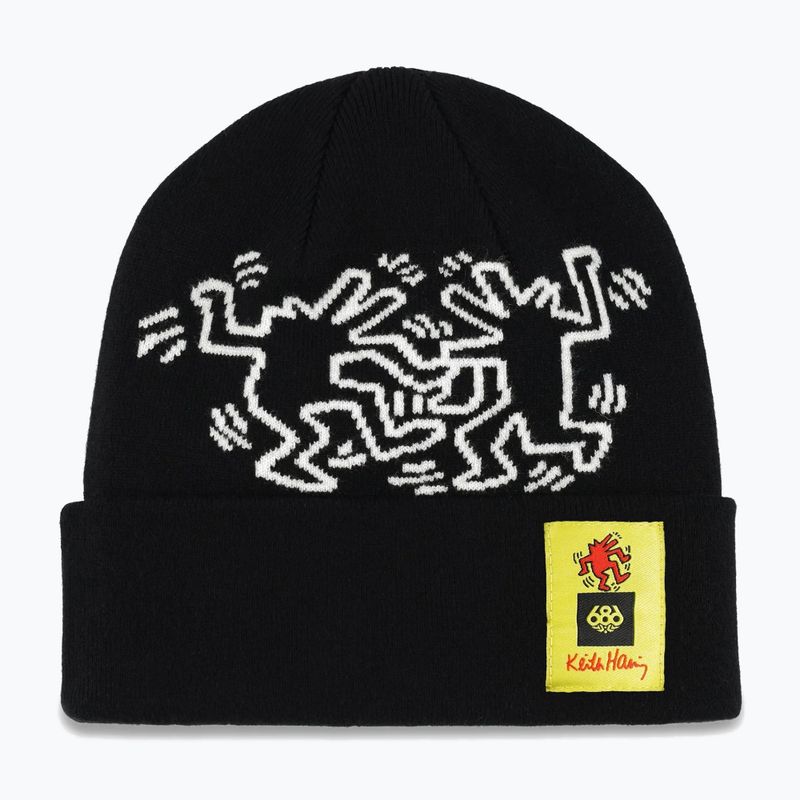 Шапка зимова чоловіча 686 Keith Haring keith haring black