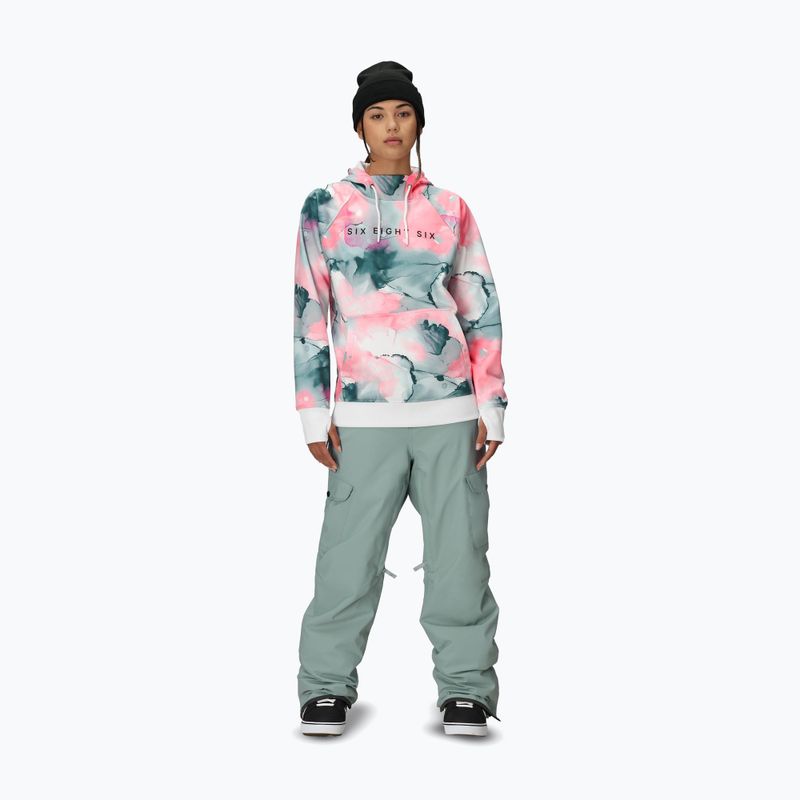 Кофта для сноуборду жіноча 686 Bonded Fleece Pullover Hoody geranium pink ink 2
