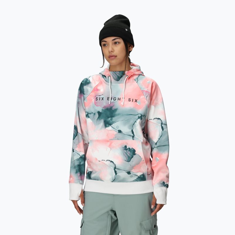 Кофта для сноуборду жіноча 686 Bonded Fleece Pullover Hoody geranium pink ink 4