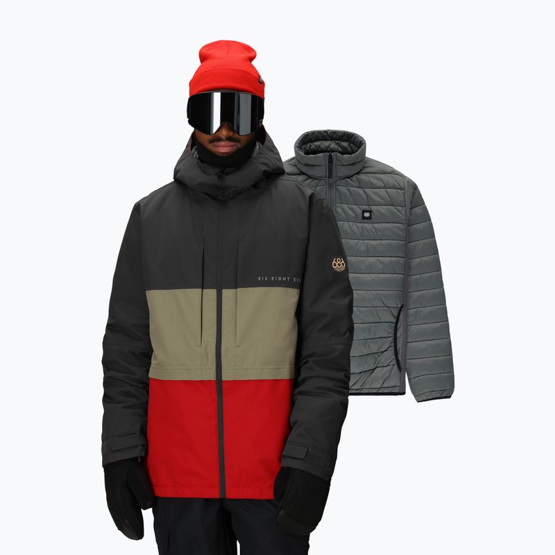 Куртка для сноуборду чоловіча 686 Smarty 3IN1 Form charcoal colorblock