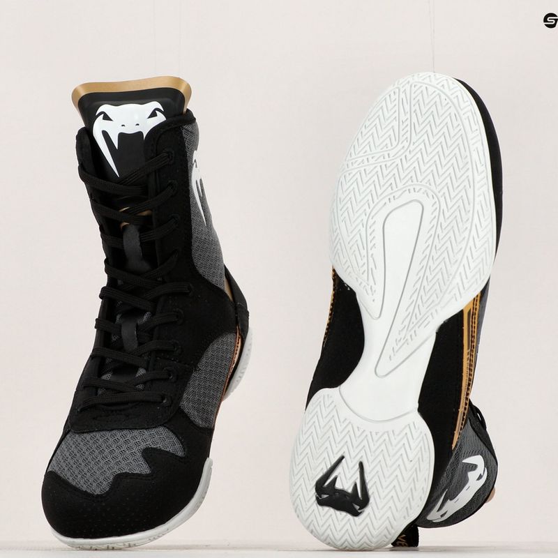 Кросівки боксерські Venum Elite Boxing black/white/gold 8