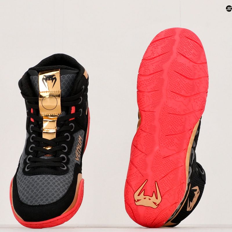 Кросівки боксерські Venum Elite Wrestling black/gold/red 8