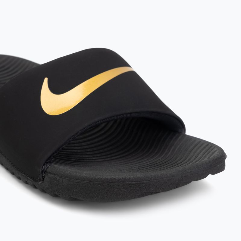 Шльопанці дитячі Nike Kawa black/metallic gold 7