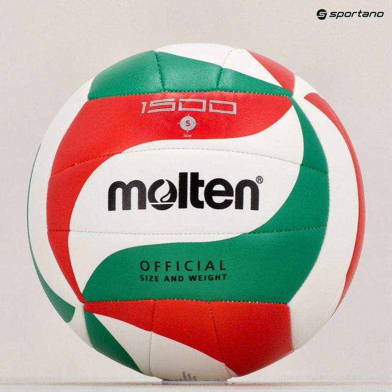 М'яч для волейболу Molten V5M1500-5 white/green/red розмір 5 5