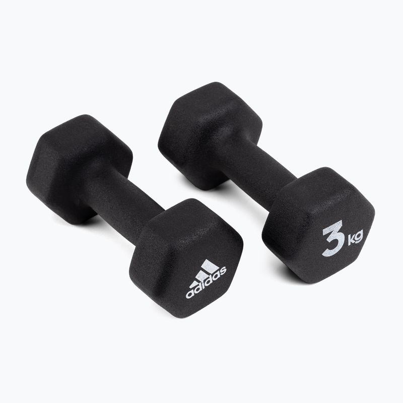 Гантелі adidas 2x3 кг чорні ADWT-10003 2