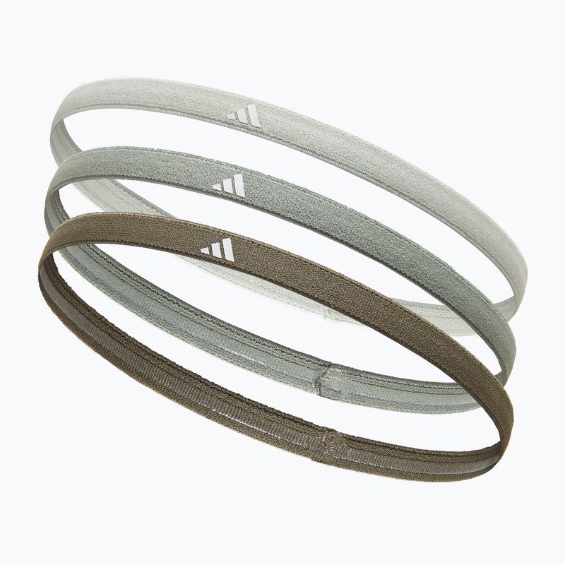 Пов'язка на голову Adidas Hairbands 3шт. linen green/silver green/olive 2