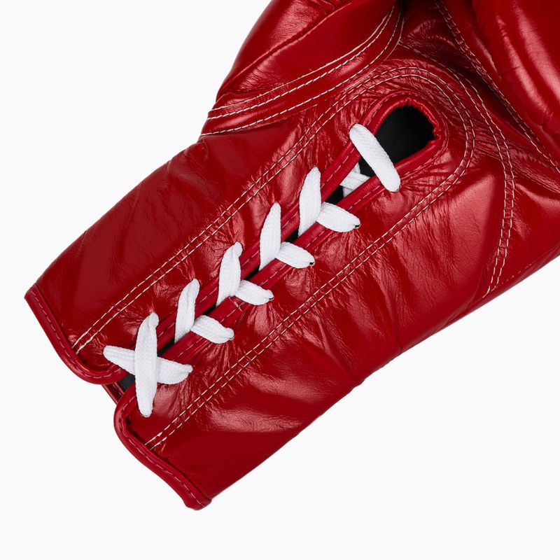 Боксерські рукавички Fairtex Pro Competition з фіксованим великим пальцем шкіряні червоні 6