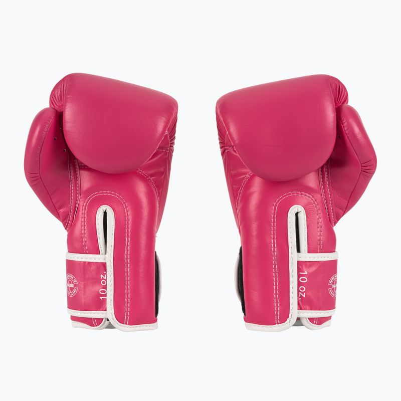 Рукавички боскерські з мікрофібри Fairtex рожеві/білі 3
