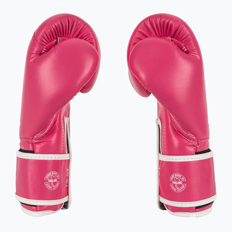 Рукавички боскерські з мікрофібри Fairtex рожеві/білі 4