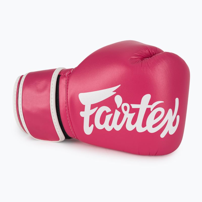 Рукавички боскерські з мікрофібри Fairtex рожеві/білі 5