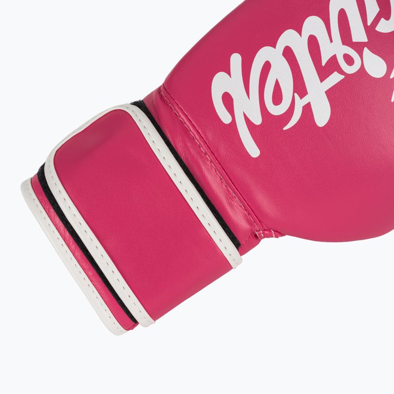 Рукавички боскерські з мікрофібри Fairtex рожеві/білі 6