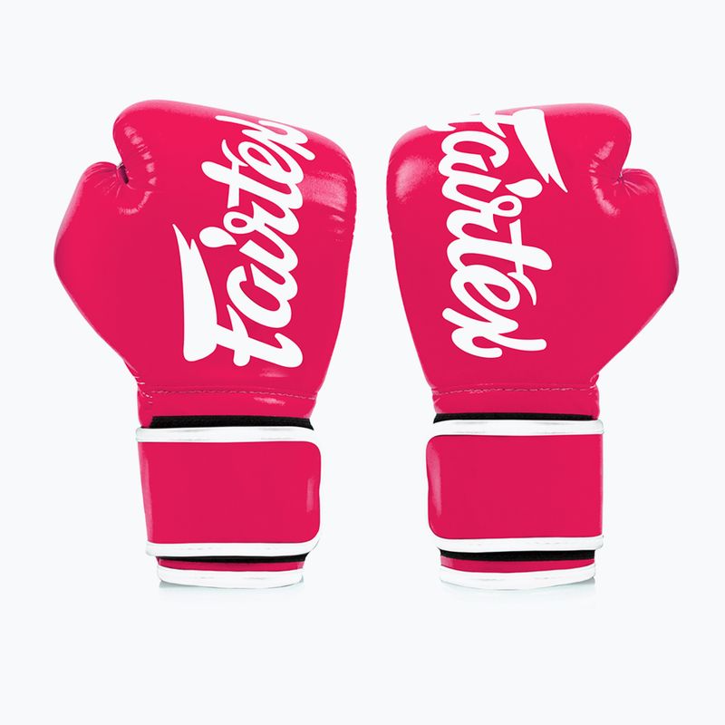 Рукавички боскерські з мікрофібри Fairtex рожеві/білі