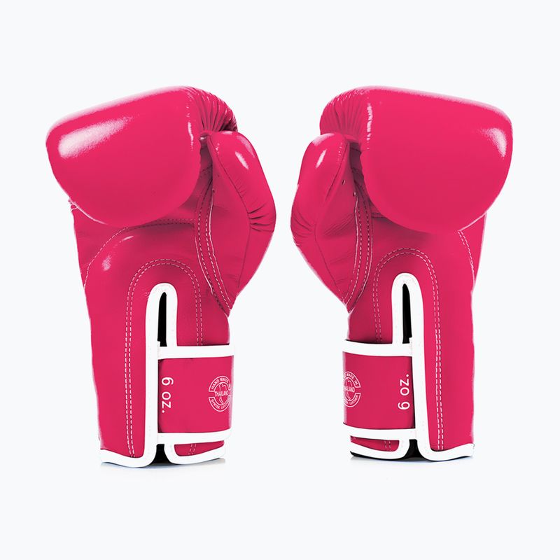 Рукавички боскерські з мікрофібри Fairtex рожеві/білі 2