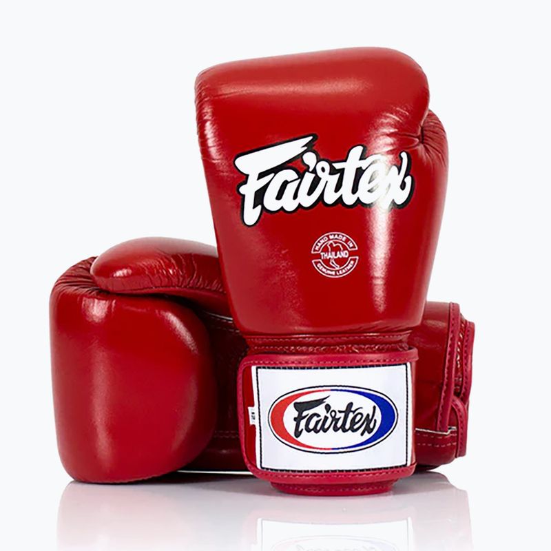 Боксерські рукавички Fairtex Super Sparring - закритий великий палець червоні 2