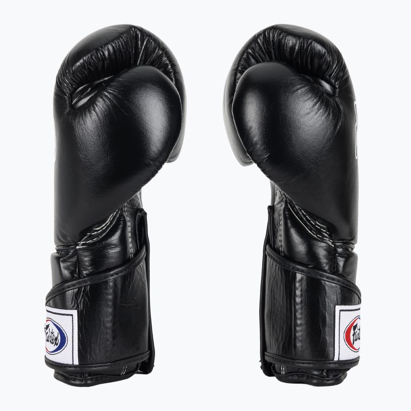 Стильні кутові спаринг-боксерські рукавички Fairtex - закритий великий палець чорні 4