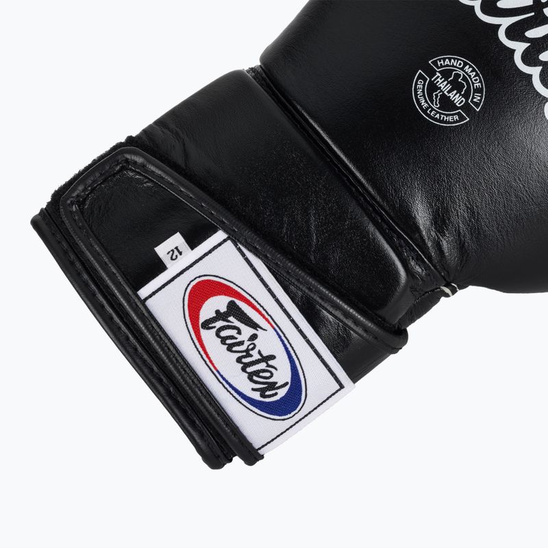 Стильні кутові спаринг-боксерські рукавички Fairtex - закритий великий палець чорні 6