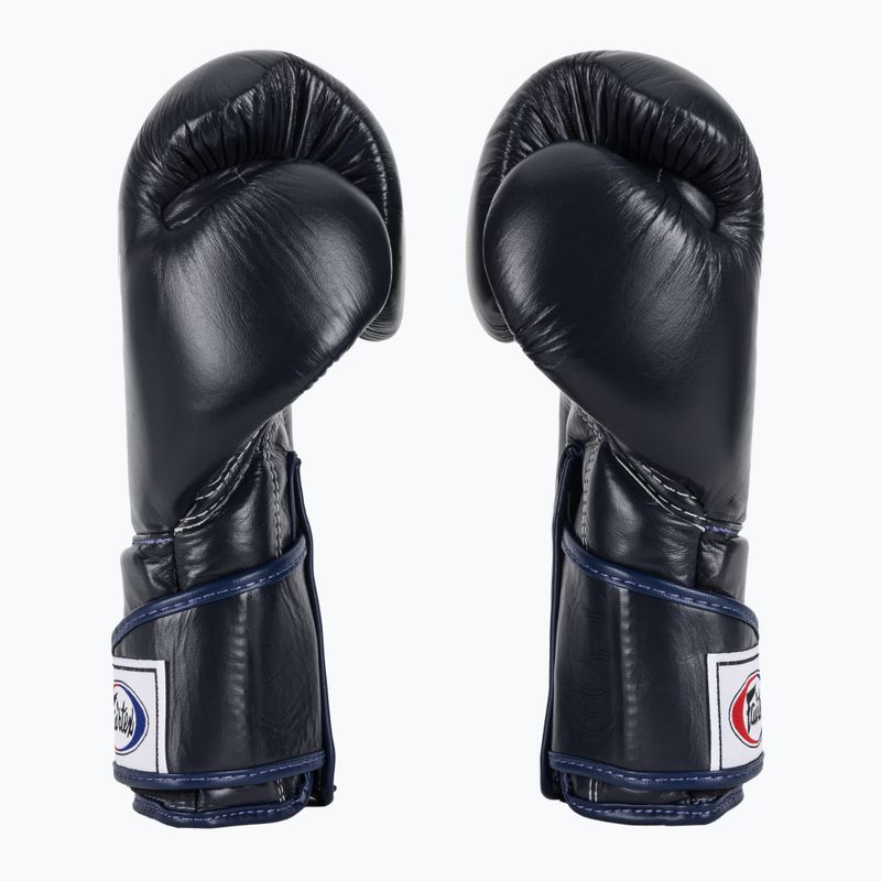 Стильні кутові спаринг-боксерські рукавички Fairtex - закритий великий палець сині 4