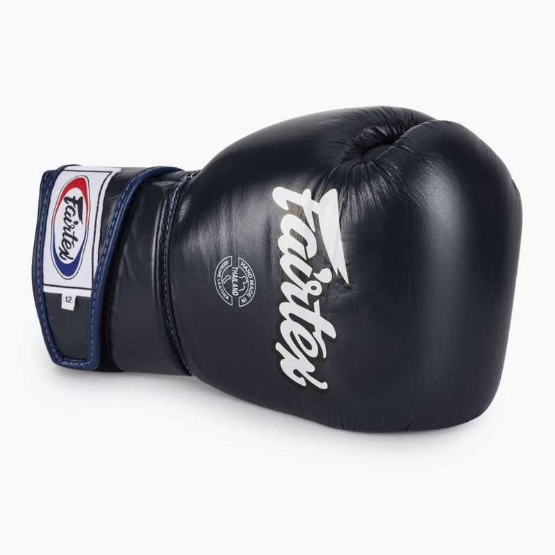 Стильні кутові спаринг-боксерські рукавички Fairtex - закритий великий палець сині 5