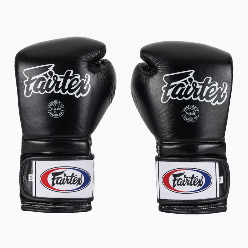 Боксерські рукавички Fairtex Heavy Hitter в мексиканському стилі чорні 2