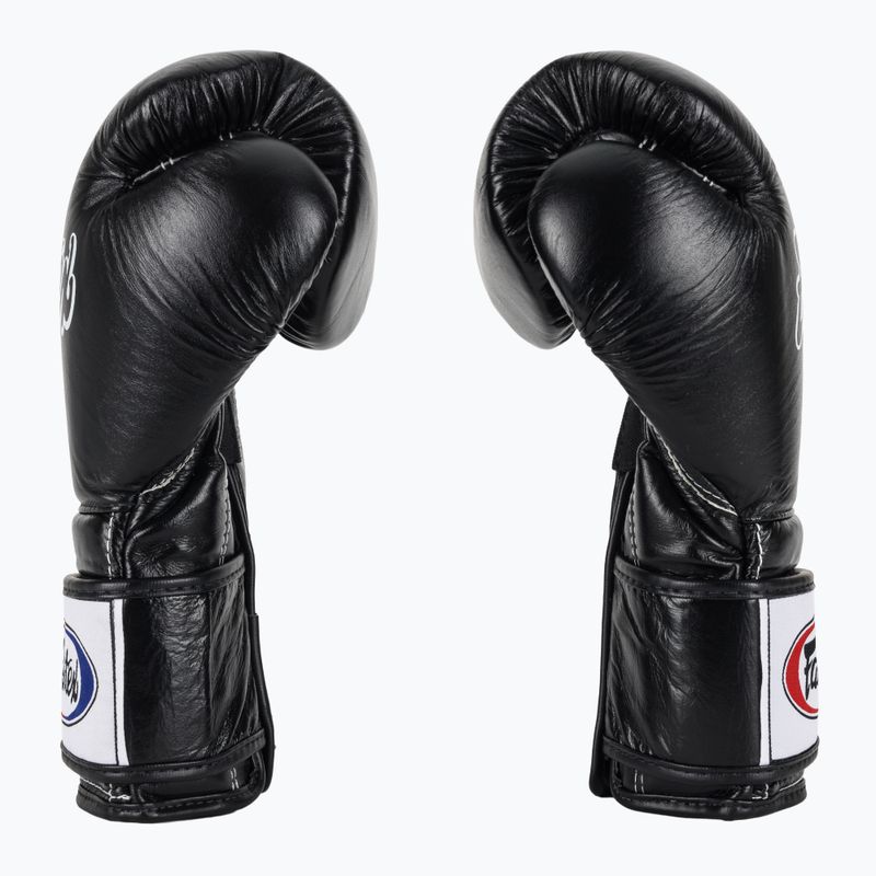 Боксерські рукавички Fairtex Heavy Hitter в мексиканському стилі чорні 4