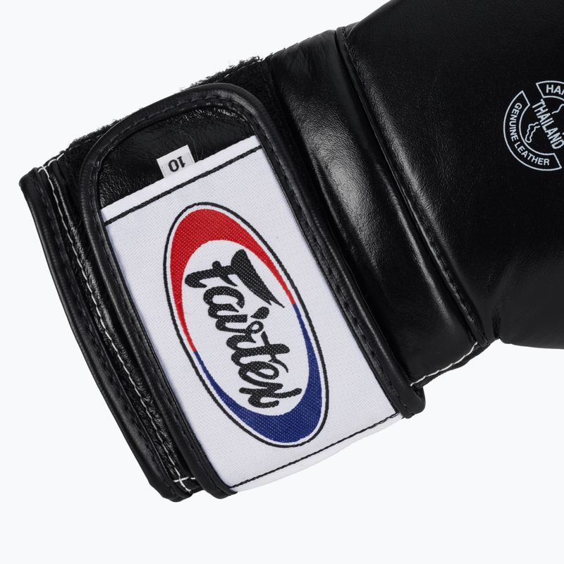 Боксерські рукавички Fairtex Heavy Hitter в мексиканському стилі чорні 6