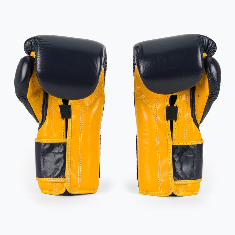 Боксерські рукавички Fairtex Heavy Hitter синьо-жовті в мексиканському стилі 3