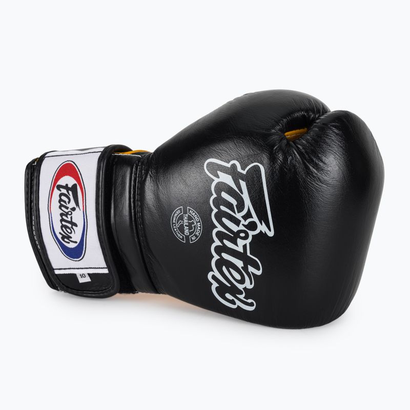 Боксерські рукавички Fairtex Heavy Hitter в мексиканському стилі чорно-жовті 5