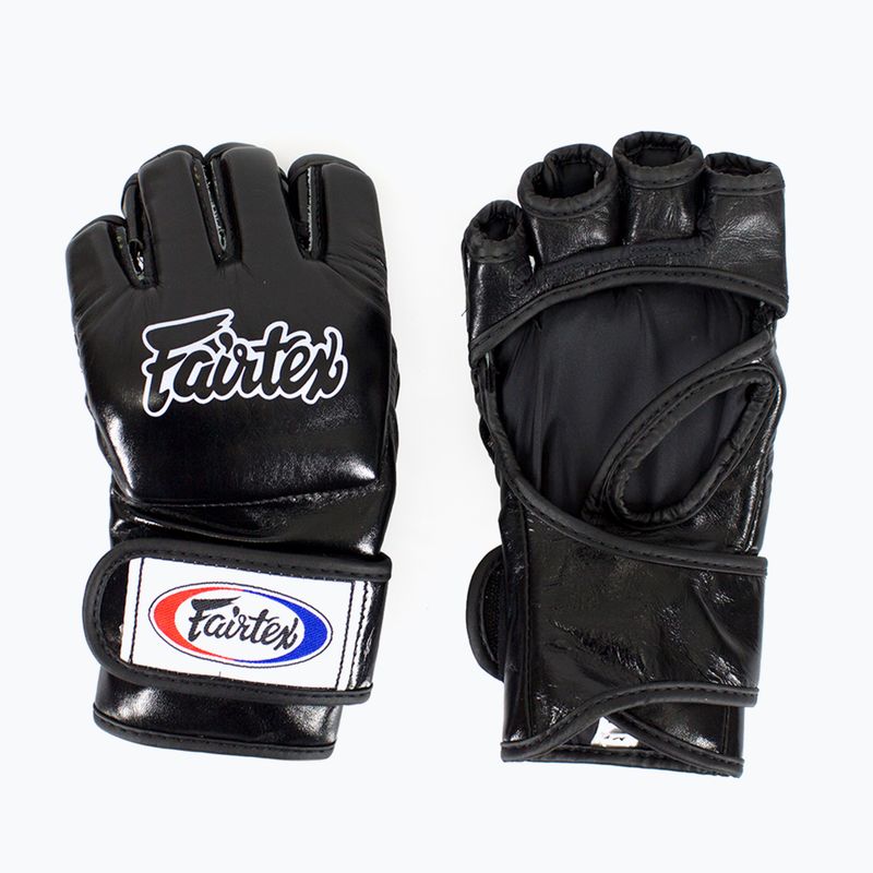 Рукавички ММА Fairtex "Open Thumb Loop" чорні з відкритою петлею для великого пальця