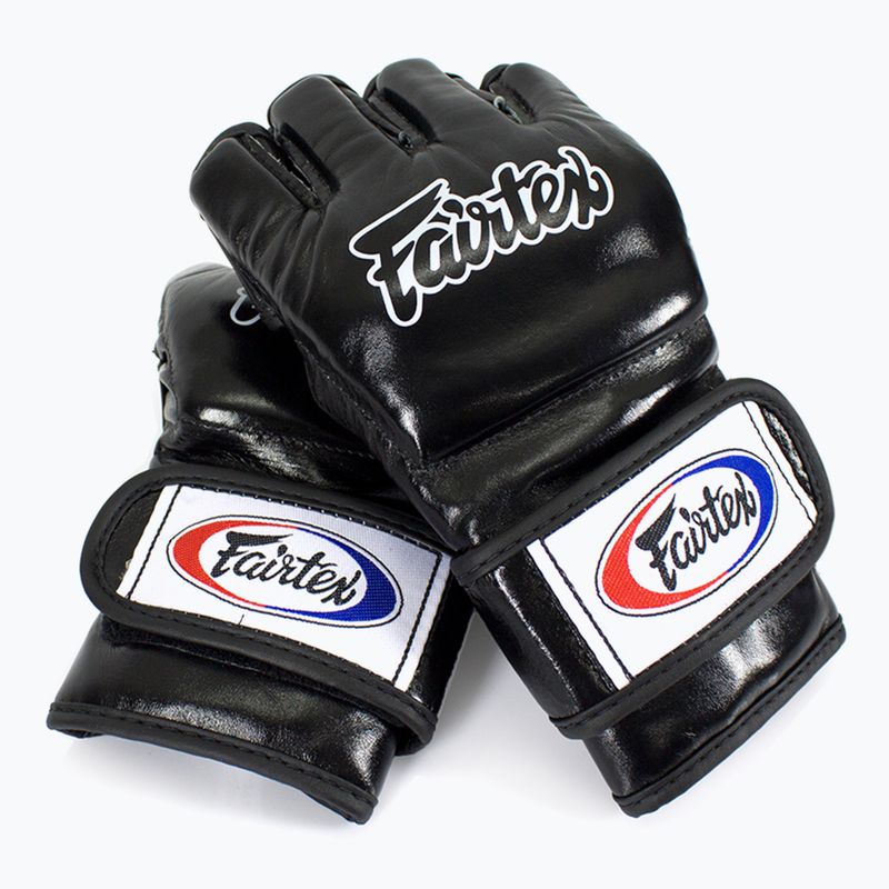 Рукавички ММА Fairtex "Open Thumb Loop" чорні з відкритою петлею для великого пальця 2