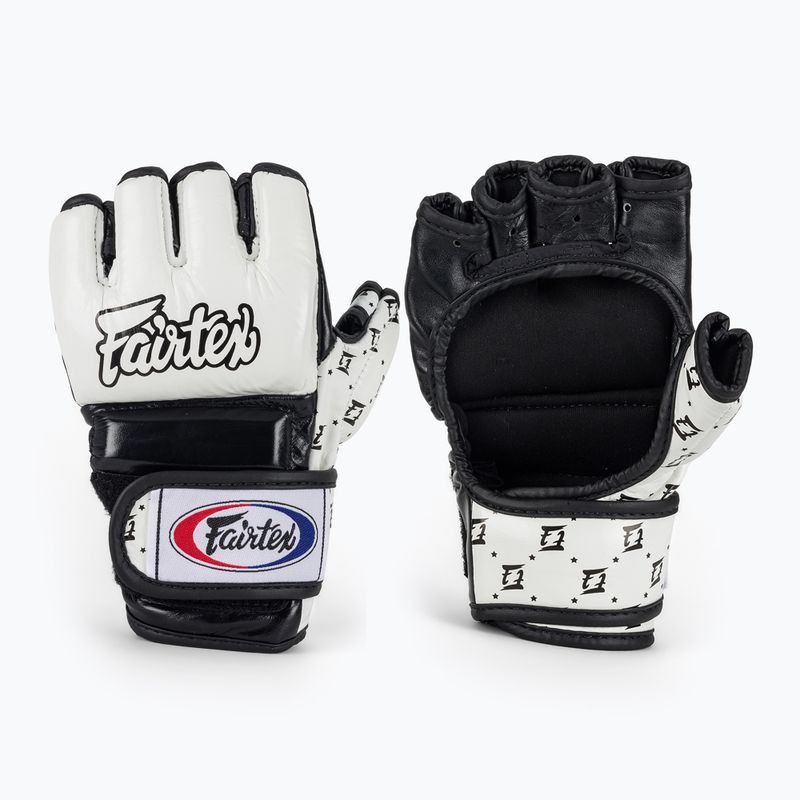 Рукавички для боротьби Fairtex Super Sparring білі/чорні