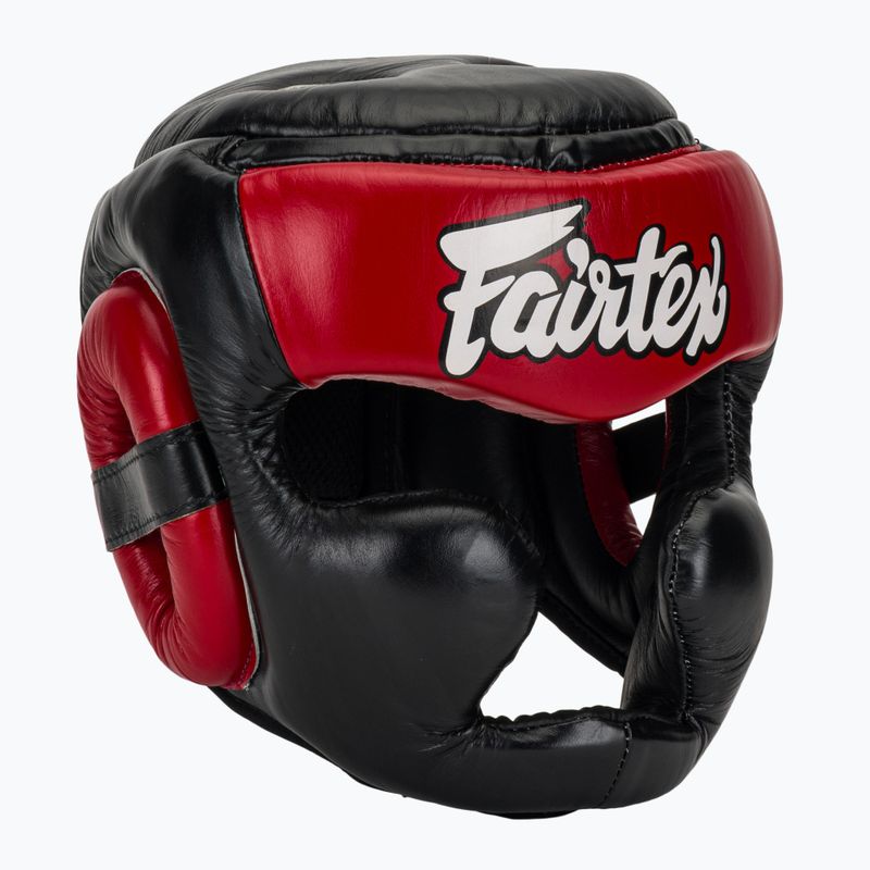 Боксерський шолом для спарингу Fairtex Diagonal Vision - повне покриття голови чорний/червоний