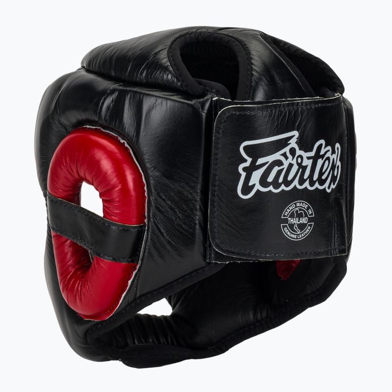 Боксерський шолом для спарингу Fairtex Diagonal Vision - повне покриття голови чорний/червоний 3
