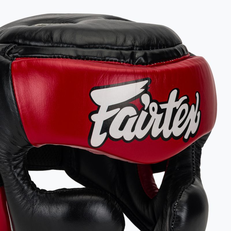 Боксерський шолом для спарингу Fairtex Diagonal Vision - повне покриття голови чорний/червоний 4