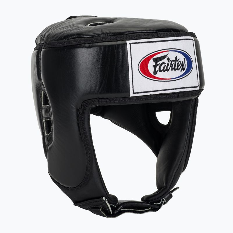 Захисний шолом для змагань з муай-тай і кікбоксингу Fairtex чорний