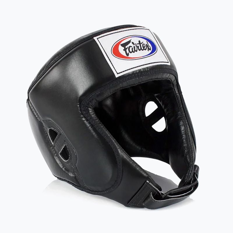 Захисний шолом для змагань з муай-тай і кікбоксингу Fairtex чорний