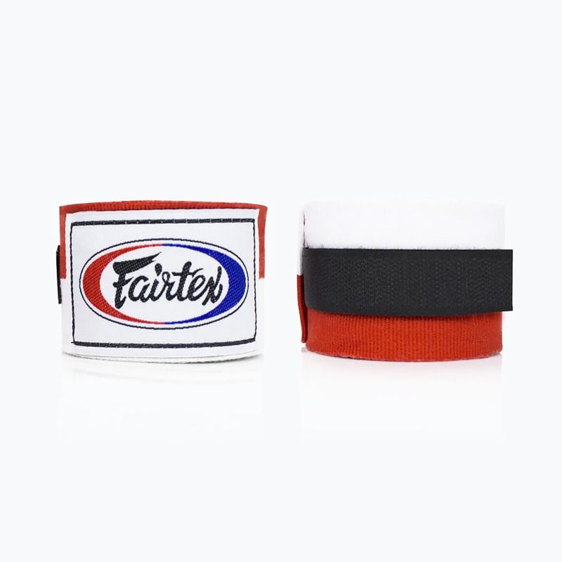 Боксерський бинт Fairtex Handwraps 455 см білий/червоний