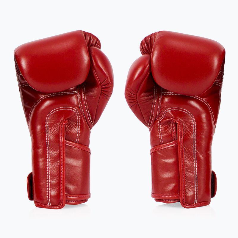 Стильні кутові спаринг-боксерські рукавички Fairtex - закритий великий палець червоні 2