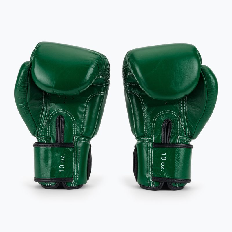 Боксерські рукавички з натуральної шкіри Fairtex зелені 3