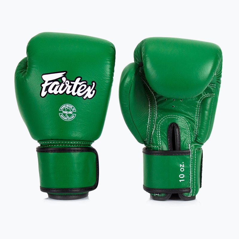 Боксерські рукавички з натуральної шкіри Fairtex зелені