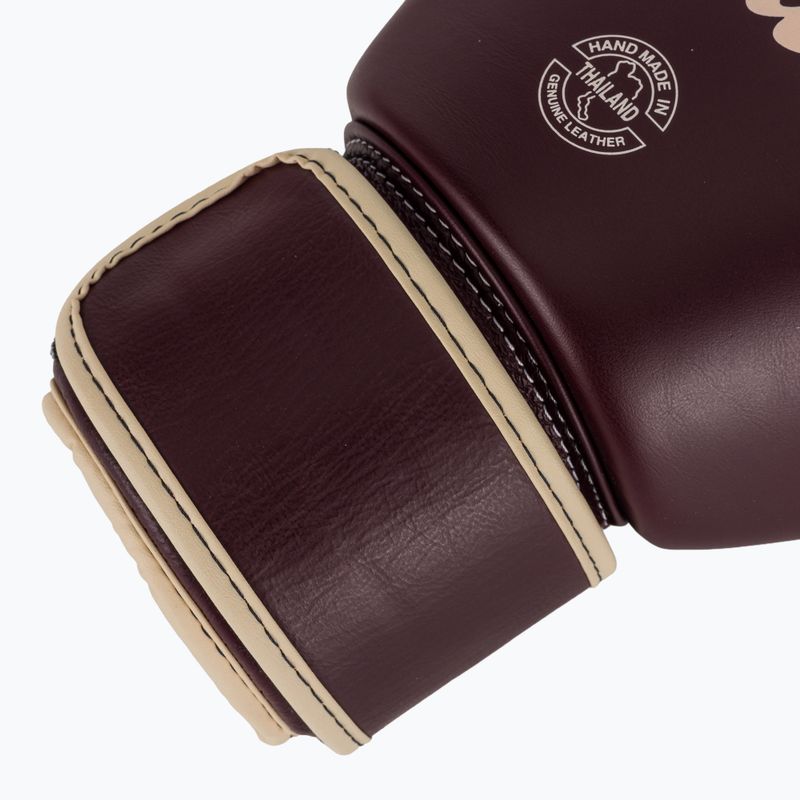 Боксерські рукавички з натуральної шкіри Fairtex бордові 6