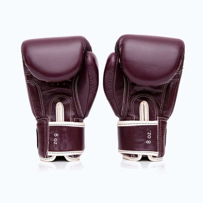 Боксерські рукавички з натуральної шкіри Fairtex бордові 2