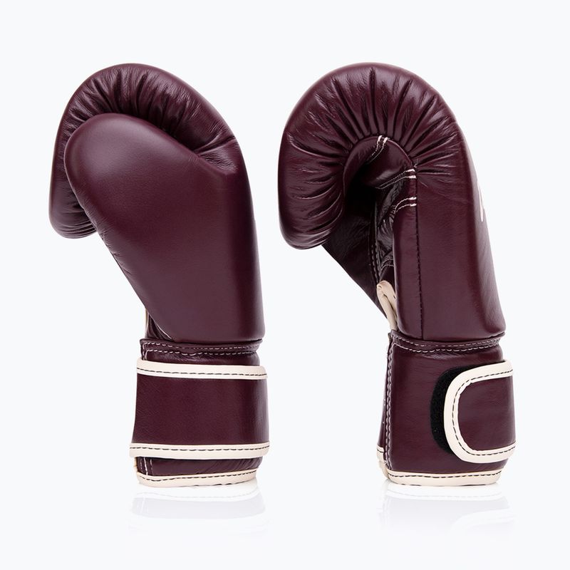 Боксерські рукавички з натуральної шкіри Fairtex бордові 3