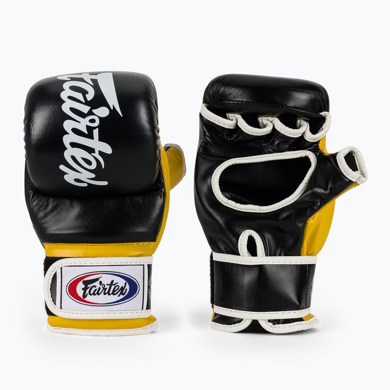 Рукавички для боротьби Fairtex Super Sparring Grappling чорні/жовті
