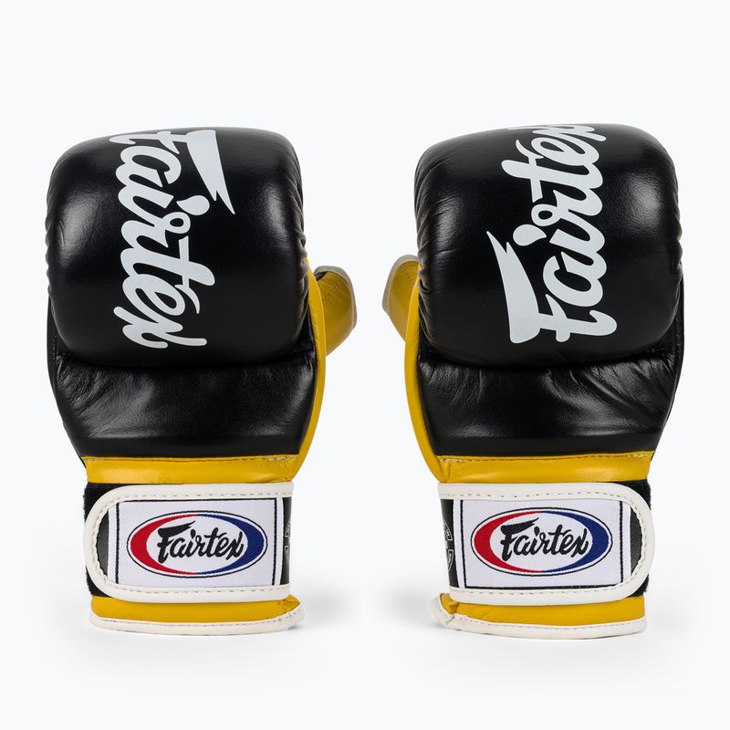 Рукавички для боротьби Fairtex Super Sparring Grappling чорні/жовті 2