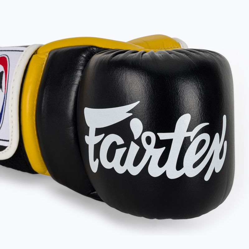 Рукавички для боротьби Fairtex Super Sparring Grappling чорні/жовті 5