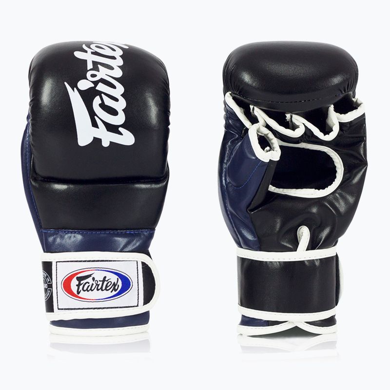 Рукавички для боротьби Fairtex Super Sparring Grappling Gloves чорні/сині 2
