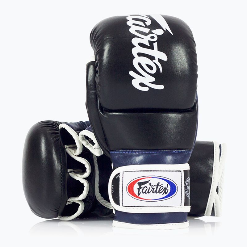 Рукавички для боротьби Fairtex Super Sparring Grappling Gloves чорні/сині 4
