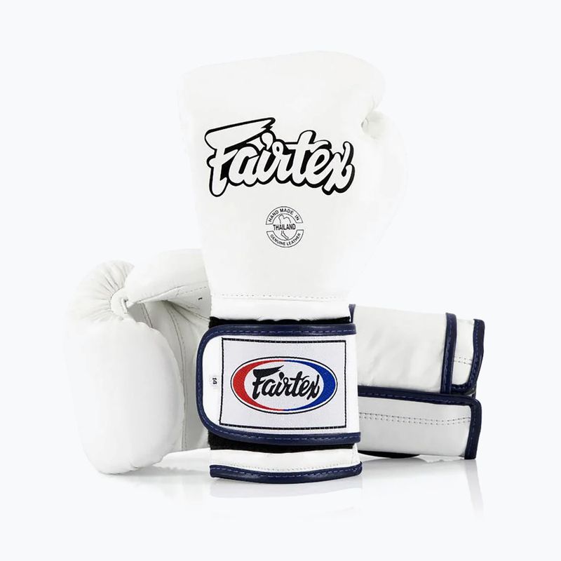 Боксерські рукавички Fairtex Heavy Hitter Mexican Style біло-сині 4