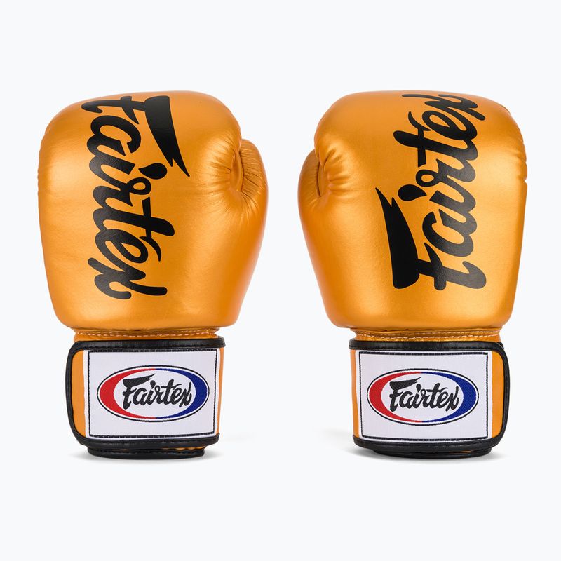 Золоті боксерські рукавички Fairtex Deluxe Tight-Fit 2