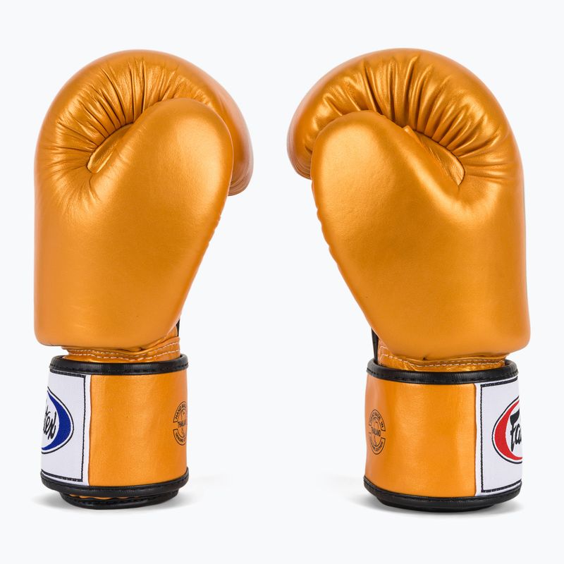 Золоті боксерські рукавички Fairtex Deluxe Tight-Fit 4